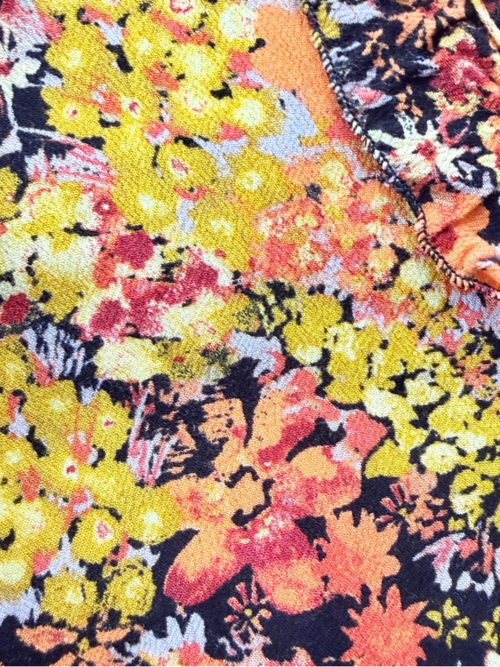 Free People Intimately Floral Bodysuit Boho Ruffle Bell Sleeve V Neck Size S - Picture 8 of 12